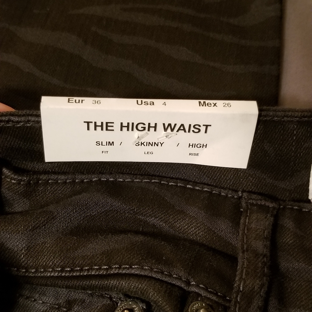 🦓 Fun Zara Sz 4 Zebra Print High Rise Jeans - Picture 5 of 7